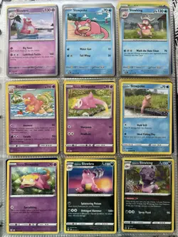 Pokemon Card Species Set Lot - 9x Unique Cards / Slowpoke Family - Image 1