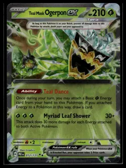 Teal Mask Ogerpon ex #012/131 SV: Prismatic Evolutions Pokemon Card - Image 1