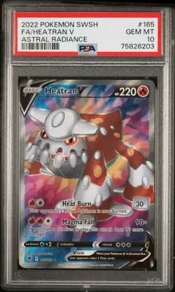 PSA 10 Heatran V #165 Pokemon Sword and Shield Astral Radiance 2022 - Image 1