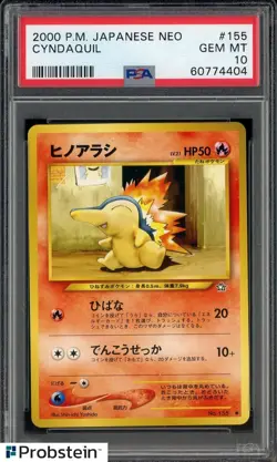 2000 Pokemon Japanese Neo #155 Cyndaquil PSA 10 GEM MINT - Image 1