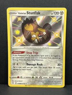 Pokemon TCG Galarian Stunfisk SV088/SV122 Shining Fates Shiny Holo Rare - NM - Image 1