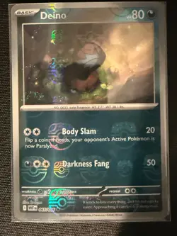 Deino (Master Ball Pattern) 065/086 White Flare Common Pokemon TCG NM/M - Image 1