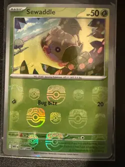 Sewaddle (Master Ball Pattern) 001/086 White Flare Common Pokemon TCG NM/M - Image 1