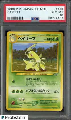 2000 Pokemon Japanese Neo #153 Bayleef PSA 10 GEM MINT - Image 1