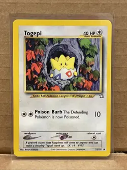Pokemon Togepi 51/111 Neo Genesis Regular NM - Image 1