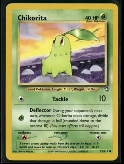 Chikorita 53/111 Common Neo Genesis Pokemon Lightly Played - Image 1