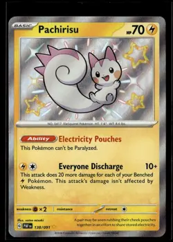2024 Scarlet & Violet Series - Paldean Fates Pachirisu Illustration Rare #138 - Image 1