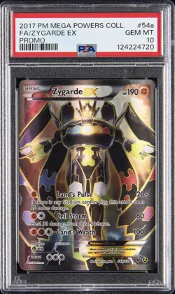 2017 POKEMON MEGA POWERS COLLECTION PROMO #54A FULL ART/ZYGARDE EX PSA 10 - Image 1