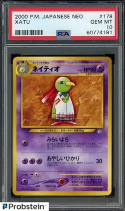2000 Pokemon Japanese Neo #178 Xatu PSA 10 GEM MINT - Image 1