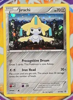 🔥2017 Pokemon TCG XY Jirachi XY195 Black Star Promo Cosmos Holo Sleeved 👍📈 - Image 1