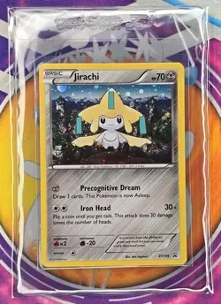 🔥2017 Pokemon TCG XY Jirachi XY195 Black Star Promo Cosmos Holo Sleeved 👍📈 - Image 3