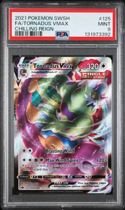 2021 POKEMON SWORD & SHIELD CHILLING REIGN #125 FULL ART/TORNADUS VMAX PSA 9 - Image 1