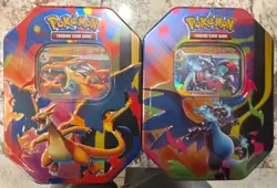 Pokemon 2026 Mega Charizard Tin SET OF 2 Mega X & Mega Y - New / Factory Sealed - Image 1