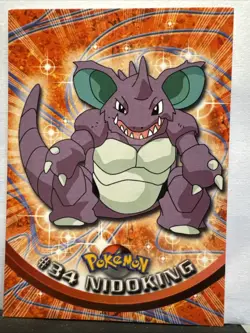 Topps Pokemon TV Animation Edition Nidoking #34 Blue Logo LP - Image 1