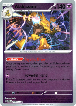 Alakazam (Reverse Holo) 056/132 - Mega Evolution - Pokemon - NM/M English - Image 1