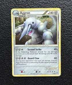 Pokemon TCG - Aggron 1/102 - Vintage Holo Rare - HGSS Triumphant *NM/M - Image 1
