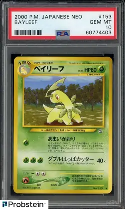 2000 Pokemon Japanese Neo #153 Bayleef PSA 10 GEM MINT - Image 1