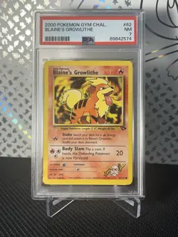 2000 Pokemon Gym Challenge Blaine’s Growlithe #62 PSA 7 - Image 1