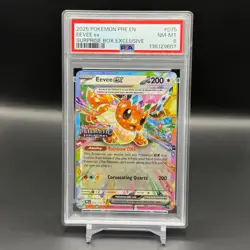 2025 Pokemon SV Prismatic Evolutions PRE EN Eevee ex Surprise Box #075/131 PSA 8 - Image 1