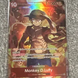 One Piece CCG Monkey D. Luffy Character Foil ST10-006 11000 Power English - Image 1