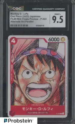2022 One Piece Japanese FILM RED Finale Promo P-022 Monkey D Luffy CGC 9.5 - Image 1
