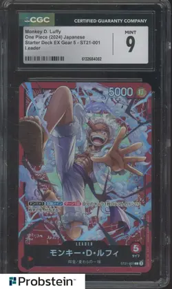 2024 One Piece Japanese ST21-001 Monkey D Luffy Leader CGC 9 MINT - Image 1