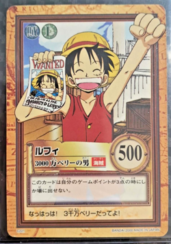BANDAI One Piece Hyper Battle C221 LUFFY WANTED CREW SCARCE EARLY CARD VINTAGE - Image 1