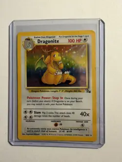 Dragonite Holo 4/62 Fossil Unlimited – Vintage Pokemon Card – Raw - Image 1