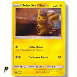Detective Pikachu SM190 Black Star Promo Holo Pokemon Card HP - Image 1