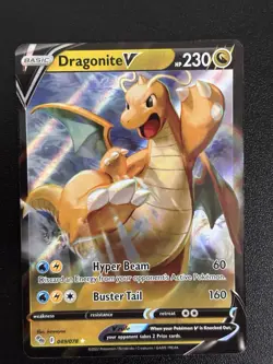 Pokemon TCG Dragonite v Full Art Holo Ultra Rare Card 049/078 Mint Condition - Image 1