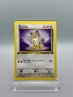 Meowth 1st Edition 56/64 Jungle MP - Pokemon TCG Card Common - Image 1