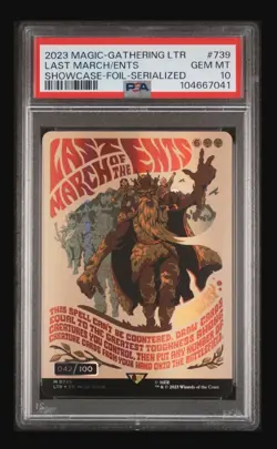 2023 MTG Last March Of The Ents Foil Serialized 42/100 PSA 10 Lord Of The Rings - Image 1