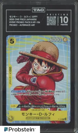 2025 One Piece Japanese Event Promo Pack B Alternate Art Luffy TAG 10 PRISTINE - Image 1