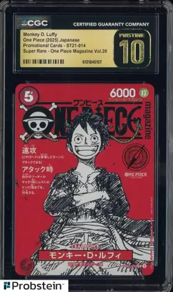 2025 One Piece JPN ST21 Promo Magazine Vol.20 014 Monkey D Luffy CGC 10 PRISTINE - Image 1