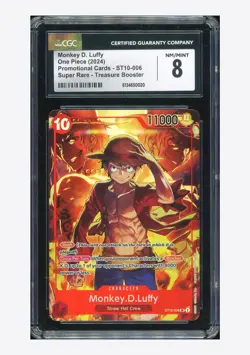One Piece CGC 8 Monkey D. Luffy SR Promo 2024 ST10-006 Treasure Booster English - Image 1