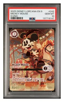 2025 Disney Lorcana En 9-Fabled Mickey Mouse #242 Iconic PSA 10 - Image 1