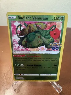 Radiant Venusaur 004/078 Pokemon TCG Radiant Rare Pokemon GO Near Mint - Image 1
