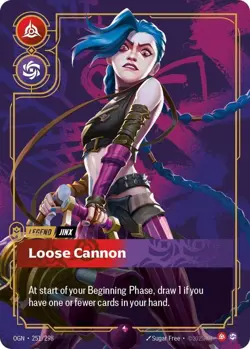 JINX - LOOSE CANNON 251/298 FOIL - RIFTBOUND ORIGINS OGN - ENGLISH CARD - NM1 - Image 1