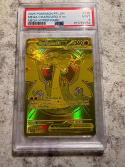 2025 Pokemon Mega Charizard X ex #130 Mega Hyper Rare PSA 9 Phantasmal Flames - Image 1