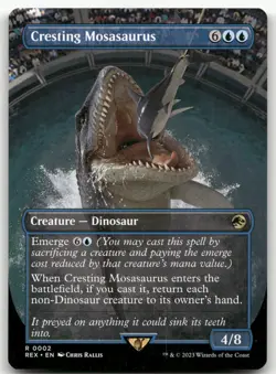 Cresting Mosasaurus (Borderless) #2 (NM) Jurassic World REX Magic MTG - Image 1