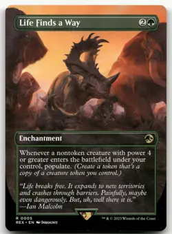 Life Finds a Way (Borderless) #5 (NM) Jurassic World REX Magic MTG - Image 1