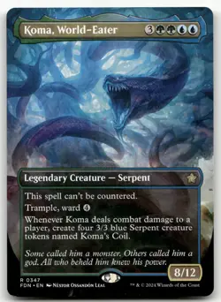 Koma, World-Eater (Borderless) #347 (NM) Foundations FDN Magic MTG - Image 1
