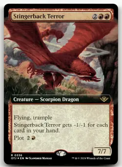 Stingerback Terror (Extended Art) #336 (Foil) NM Thunder Junction OTJ Magic MTG - Image 1