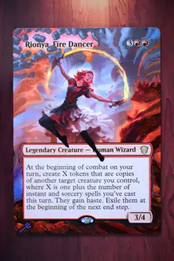 Rionya, Fire Dancer Magic Altered Hand Painted Extended Borderless Art MTG Erich - Image 1