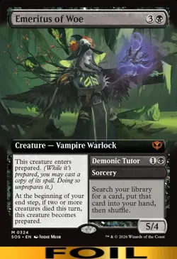 Emeritus of Woe ** FOIL EXTENDED ART ** #324 - Secrets of Strixhaven - NM MTG - Image 1