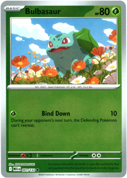 Bulbasaur (Reverse Holo) 001/132 - Mega Evolution - Pokemon - NM/M English - Image 1