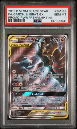 2019 POKEMON SM BLACK STAR PROMO #SM193 FULL ART/GARCHOMP & GIRATINA GX PSA 10 - Image 1