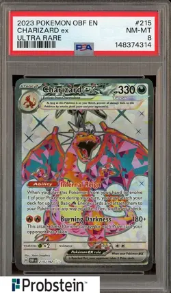 2023 Pokemon OBF En Ultra Rare #215 Charizard ex PSA 8 NM-MT - Image 1
