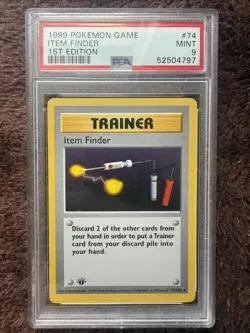 Pokemon 1st Edition Base Set Item Finder PSA 9 Rare - Image 1
