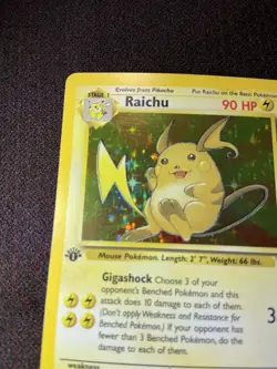 Pokemon TCG Fossil Set Raichu 14/62 Rare Holo 1st Edition - Image 5